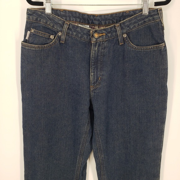 Carhartt Relaxed Fit Straight Leg Jeans Womens Size 6 Flannel Lined Dark Wash - Picture 5 of 9